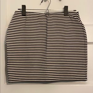 Black and white stripe LOFT stretch skirt